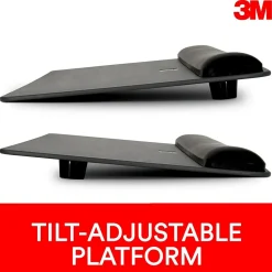 3M Gel Wrist Rest with Platform for Keyboard and Mouse, Gray, Tilt Adjustable, Precise Mouse Pad (WR422LE)