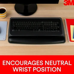 3M Gel Wrist Rest with Platform for Keyboard, Non-Skid Base, Gray (WR420LE)