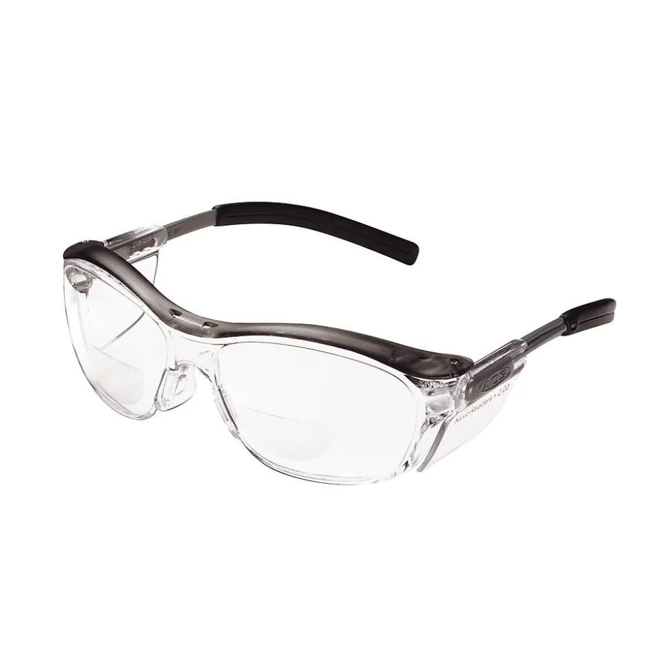 3M Occupational Health & Env Safety Glasses With Gray Plastic Frame, 2.0 Diopter