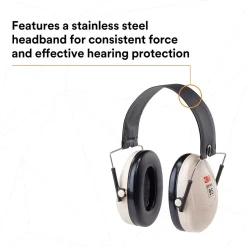 3M PELTOR Optime 95 Folding Earmuffs H6F/V, Over-the-Head, Beige (MMMH6FV)