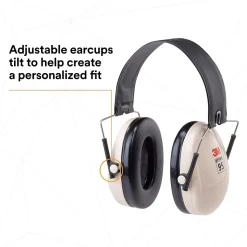 3M PELTOR Optime 95 Folding Earmuffs H6F/V, Over-the-Head, Beige (MMMH6FV)
