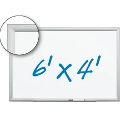 3M Porcelain Dry Erase Board, Aluminum Frame, 72" x 48" (DEP7248A)
