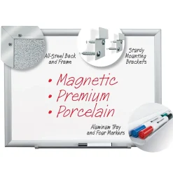 3M Porcelain Dry-Erase Whiteboard, Aluminum Frame, 8' x 4' (DEP9648A)