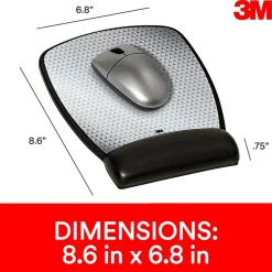 3M Precise Mouse Pad with Gel Wrist Rest, Optical Mouse Performance, Battery Saving Design, 6.8" x 8.6", Vertex (MW309LE)