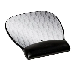 3Mâ„¢ Precise Vertex Mouse Pad with Gel Wrist Rest, Non-Skid Base, Black/Silver (MW310LE)