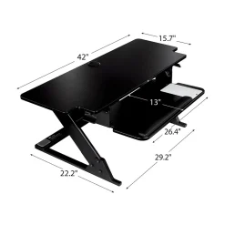 3M Precision XL Easy Lift 6" - 20" Adjustable Desk, Black (SD70B)