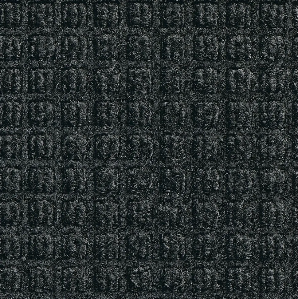 M+A Matting WaterHog Squares Classic Mat, smooth, 4' x 6', Charcoal (2005446170)