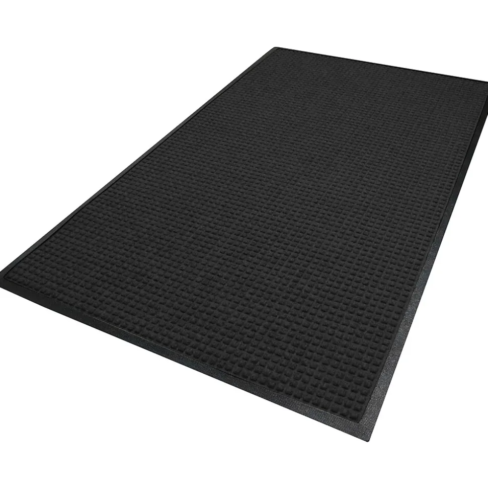 M+A Matting WaterHog Squares Classic Mat, smooth, 4' x 6', Charcoal (2005446170)