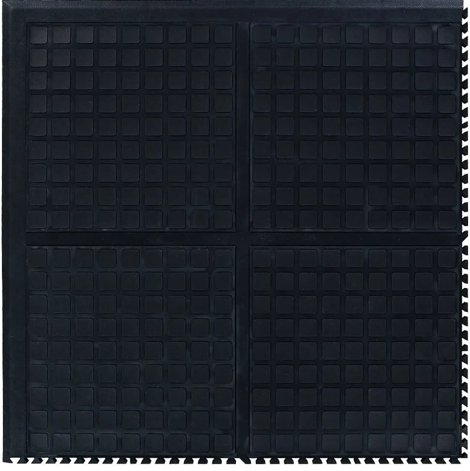 M+A Matting Hog Heaven III Comfort Anti-Fatigue Mat, 3.32' x 3.32', Black Corner (447203100)
