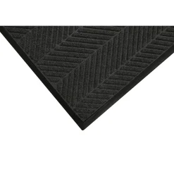 M+A Matting WaterHog Max Herringbone Classic Mat, Smooth, 6' x 6', Black Smoke (22407066170)