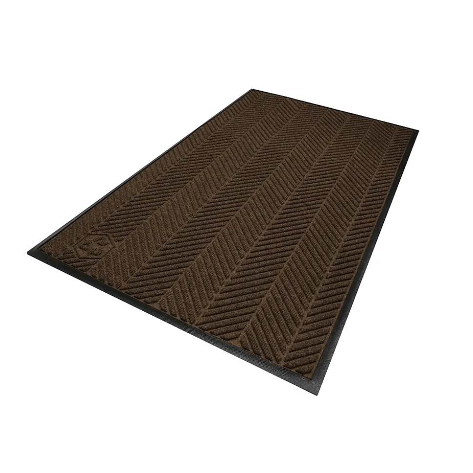 M+A Matting WaterHog Max Herringbone Classic Mat, Smooth, 3' x 5', Chestnut Brown (22407535170)