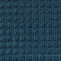 M+A Matting WaterHog Squares Classic Mat, Universal Cleated, 4' x 10', Navy (20061410070)