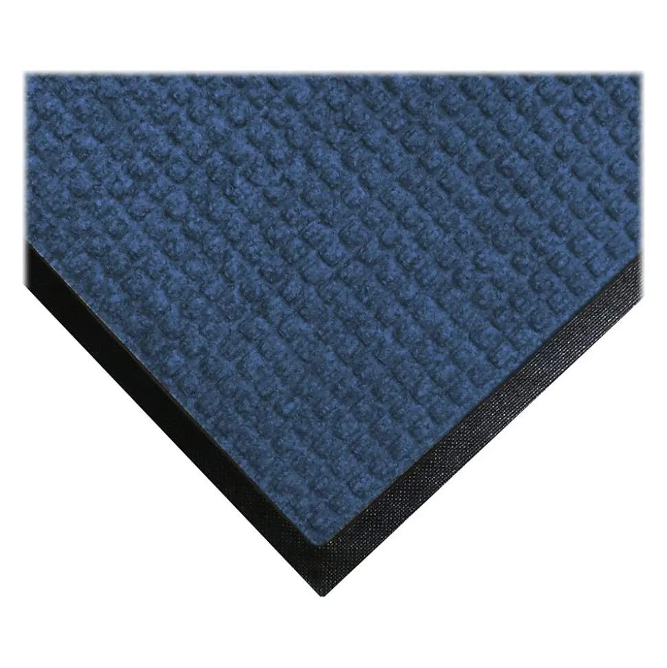 M+A Matting WaterHog Squares Classic Mat, Universal Cleated, 4' x 6', Medium Blue (2005646070)