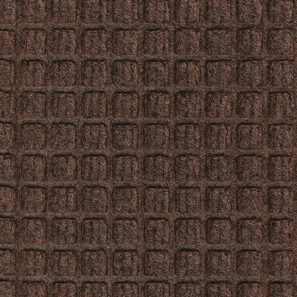 M+A Matting WaterHog Squares Classic Mat, Universal Cleated, 3' x 10', Dark Brown (20052310070)