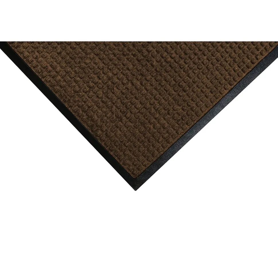 M+A Matting WaterHog Squares Classic Mat, Universal Cleated, 6' x 6', Dark Brown (2005266070)