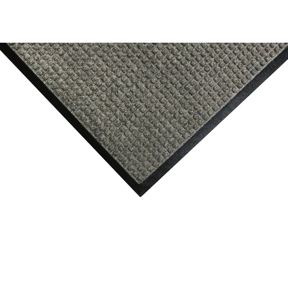 M+A Matting WaterHog Squares Classic Mat, Universal Cleated, 3' x 5', Medium Grey (2005735070)
