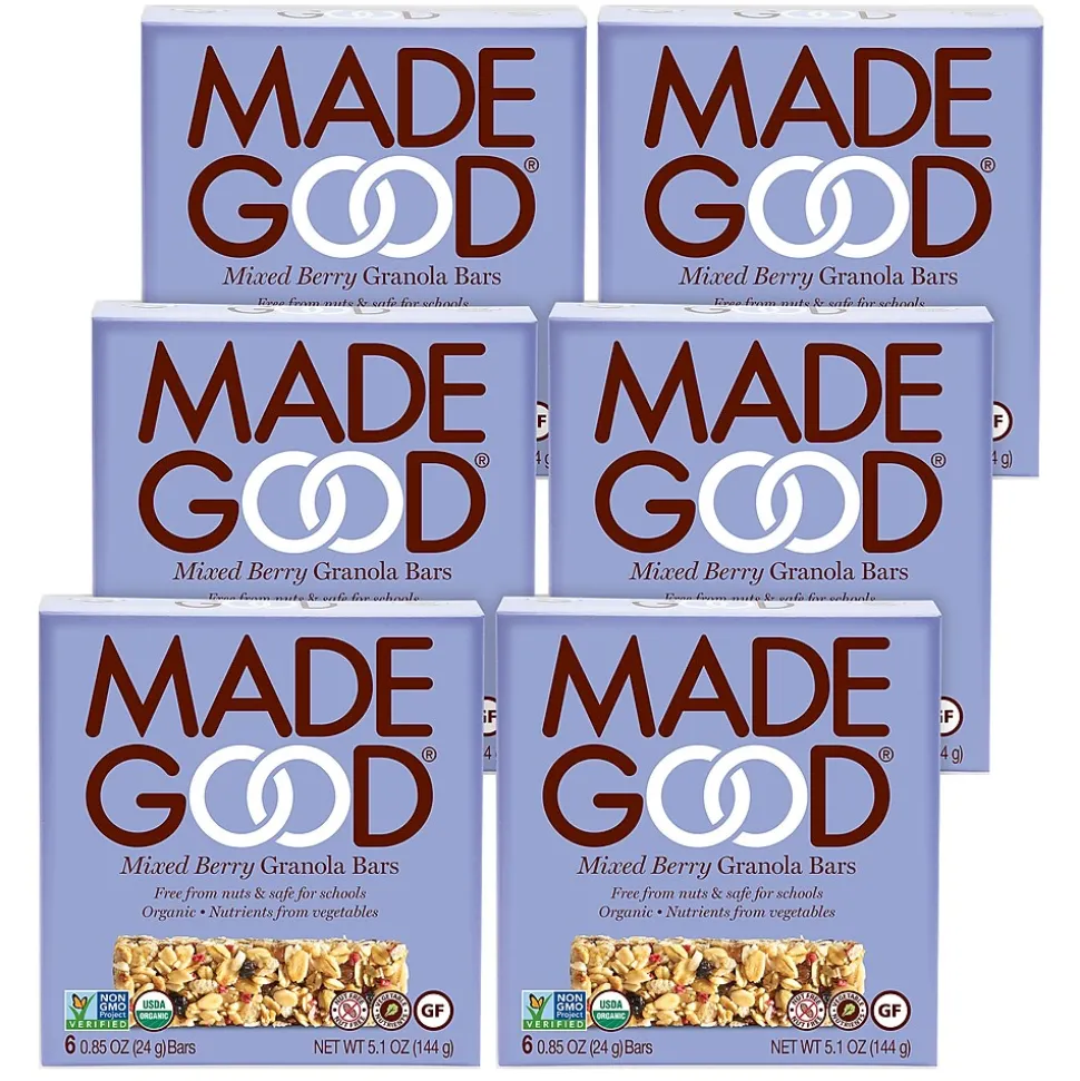 MadeGood Gluten Free Mixed Berry Granola Bar, 0.85 oz., 6 Bars/Box (307-00245)