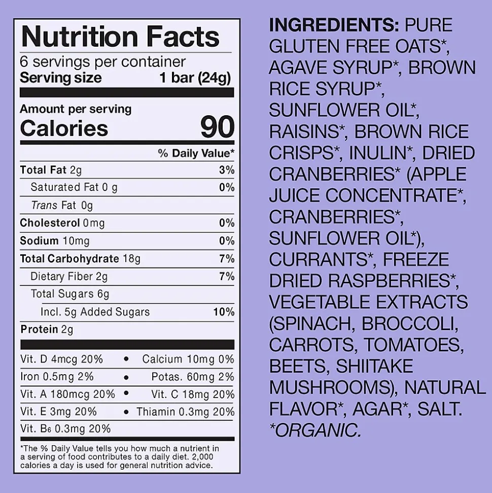 MadeGood Gluten Free Mixed Berry Granola Bar, 0.85 oz., 6 Bars/Box (307-00245)