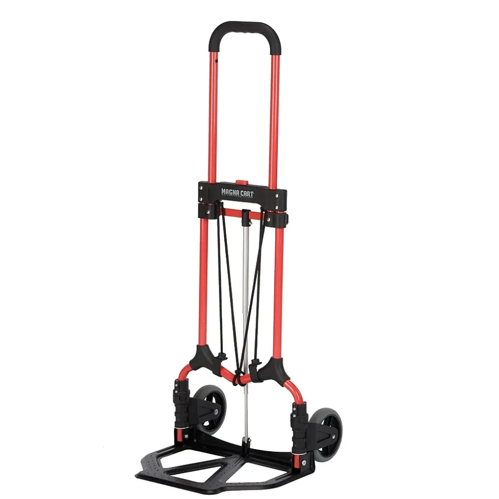 Magna Cart Steel Foldable Hand Truck with Telescoping Handle and 5" Rubber Wheels, 160 lbs. capacity (MCI-S-RB)