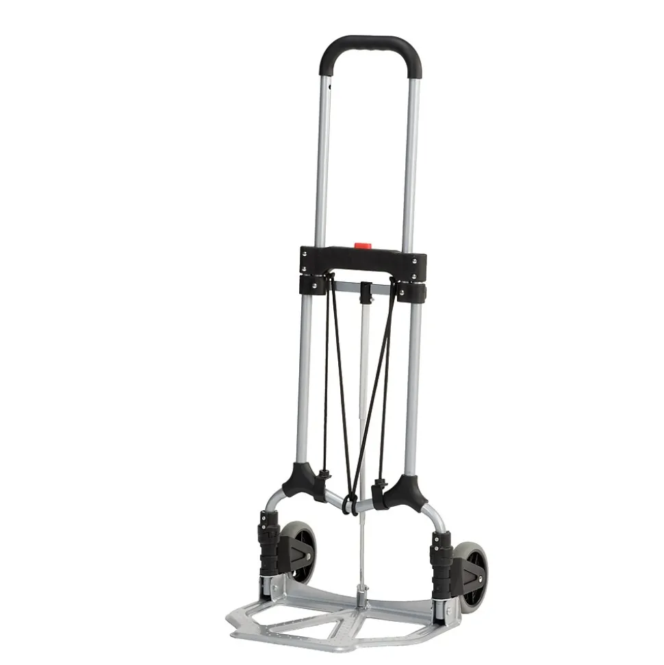 Magna Cart Steel Foldable Hand Truck with Telescoping Handle and 5" Rubber Wheels, 160 lbs., Silver/Black (MCI-S-SS)