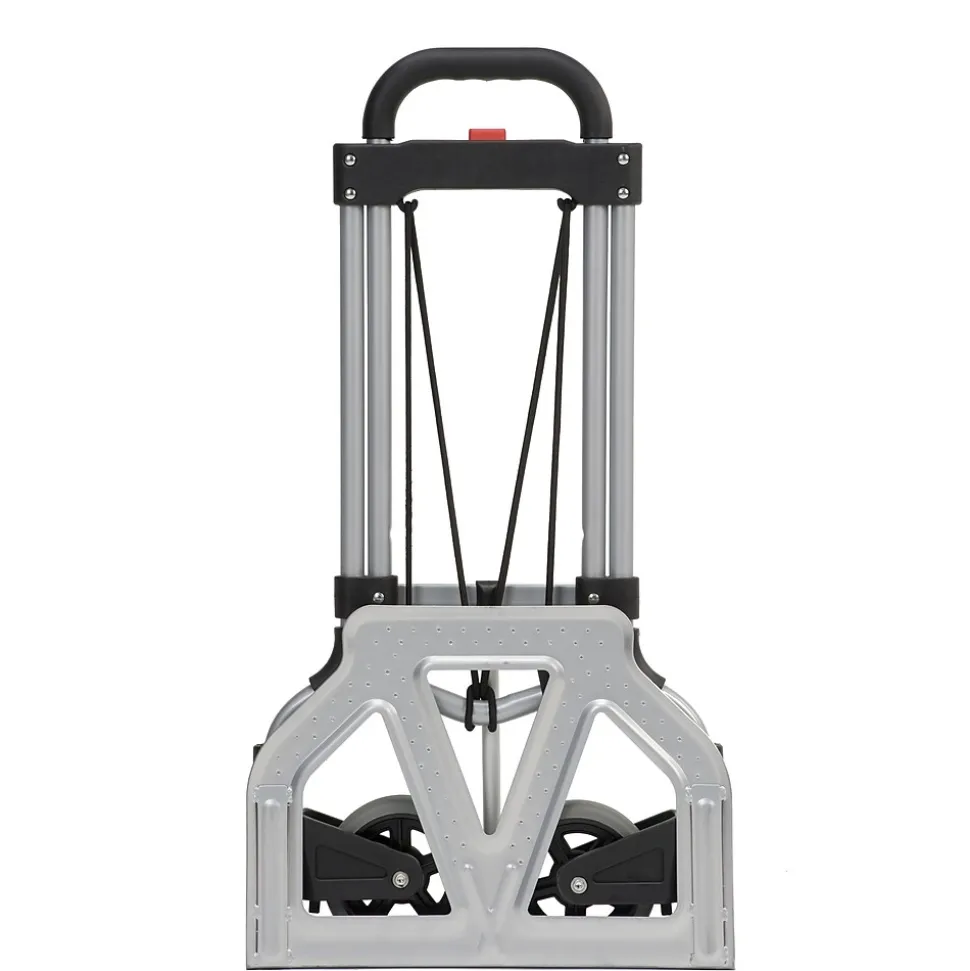 Magna Cart Steel Foldable Hand Truck with Telescoping Handle and 5" Rubber Wheels, 160 lbs., Silver/Black (MCI-S-SS)