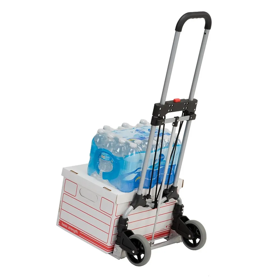 Magna Cart Steel Foldable Hand Truck with Telescoping Handle and 5" Rubber Wheels, 160 lbs., Silver/Black (MCI-S-SS)