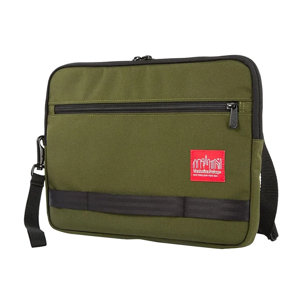 Manhattan Portage Henry Fabric Portfolio Case with Zipper Closure, Olive (843531063485)