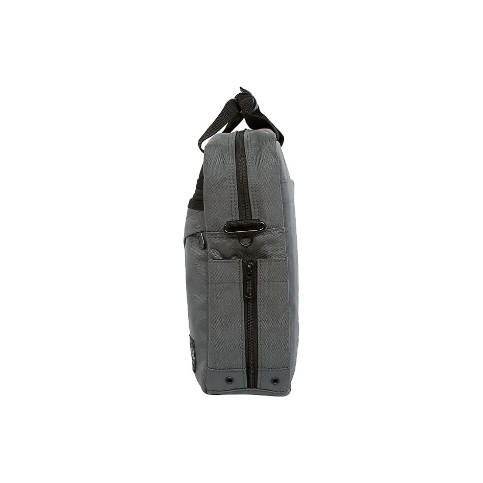 Manhattan Portage Second Avenue Fabric Water-Resistant Briefcase, Gray (1741-BL GRY)