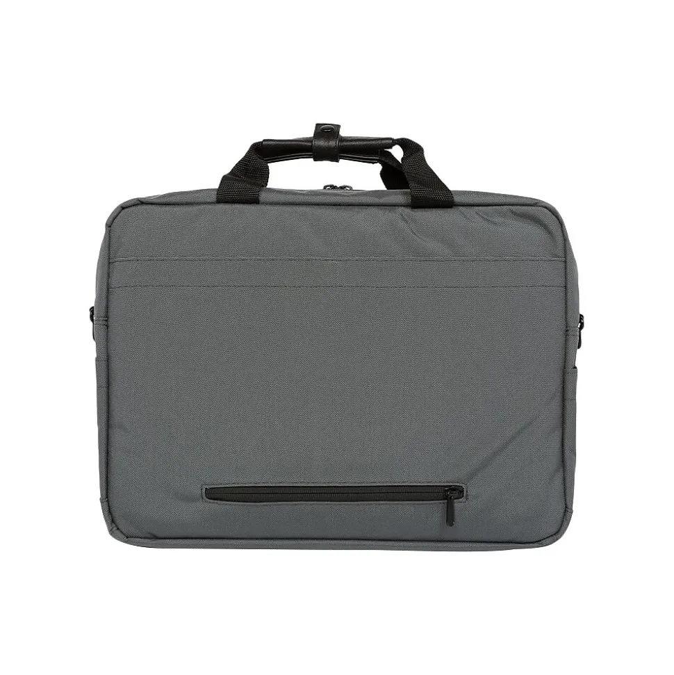 Manhattan Portage Second Avenue Fabric Water-Resistant Briefcase, Gray (1741-BL GRY)