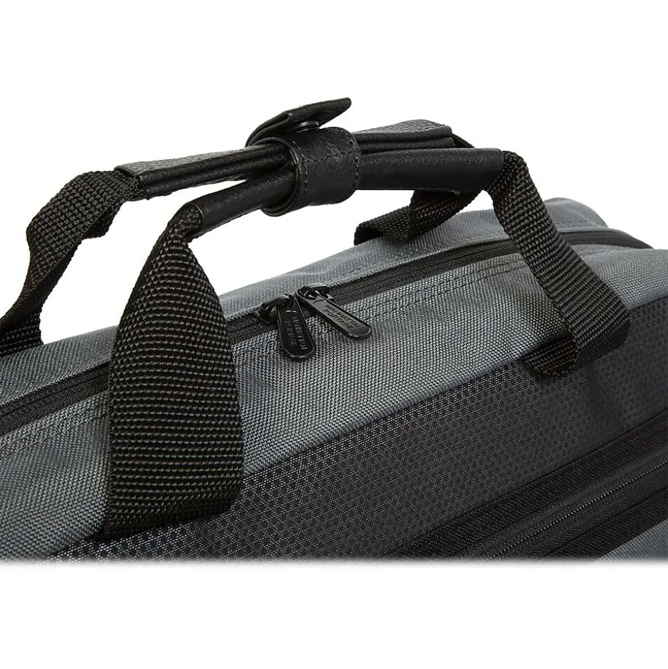 Manhattan Portage Second Avenue Fabric Water-Resistant Briefcase, Gray (1741-BL GRY)