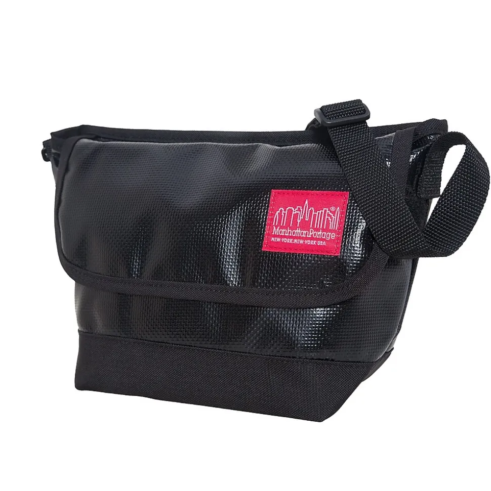 Manhattan Portage Vinyl Messenger Bag (1603-VL-2 BLK)