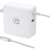 Manhattan Power Delivery Wall Charger with Built-in USB-C Cable, 60-Watts, White, (180245)