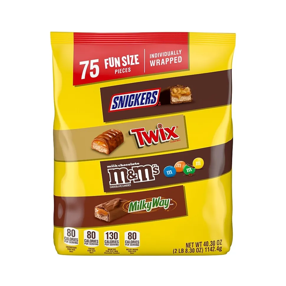 Mars Fun-Size Milk Chocolate Candy Variety Mix, 40.3 oz., 75 Pieces (459747)