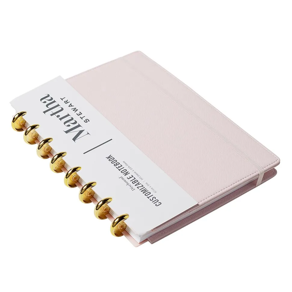 Martha Stewart Customizable Notebook, 6.38" x 9", Unruled, 60 Sheets, Blush (MS107U)