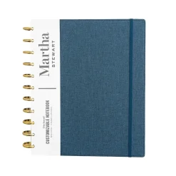 Martha Stewart Customizable Notebook, 9.5" x 11.38", Ruled, 60 Sheets, Navy (MS110N)