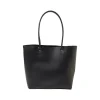 Martha Stewart Deluxe Black Faux Leather Tote, Medium (MS106D)
