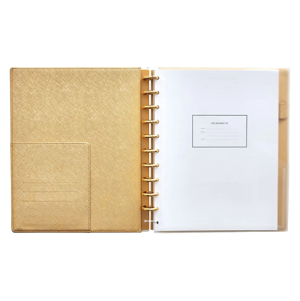 Martha Stewart Discbound Professional Notebook, 9.25" x 11.25", 120 Sheets, Gold (MS102J)