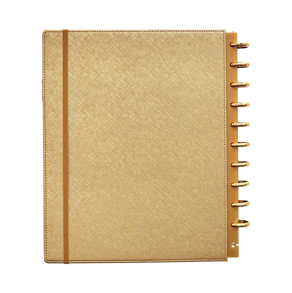 Martha Stewart Discbound Professional Notebook, 9.25" x 11.25", 120 Sheets, Gold (MS102J)