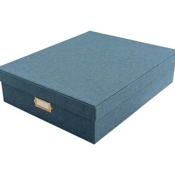 Martha Stewart Document Box, Navy Faux Leather (MS110F)