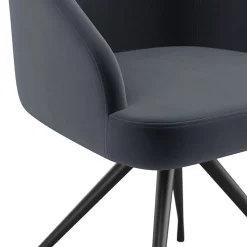 Martha Stewart Sora Fabric Swivel Stationary Office Chair, Gray/Oil Rubbed Bronze (CH222119GYBK)