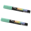 Marvy Uchida Acrylic Paint Markers, Chisel Tip, Metallic Green, 2/Pack (526315MGa)