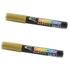 Marvy Uchida Acrylic Paint Markers, Chisel Tip, Gold, 2/Pack (526315GOa)