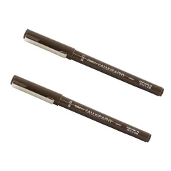 Marvy Uchida Calligraphy Pen Set, Ultra Fine, Brown Markers, 2/Pack (6506112a)