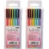 Marvy Uchida LePen Felt Pen, Micro Fine Point, 0.3mm, Assorted Pastel Inks, 6/Pack, 2 Packs (UCH43006P-2)