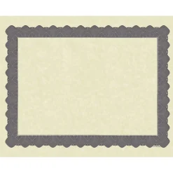 Masterpiece Studios Certificates, 8.5" x 11", Beige/Metallic Silver, 25/Pack (934325)