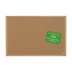 Mastervision Earth Cork Bulletin Board, Oak Frame, 4' x 3' (SB0720001233)