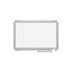 MasterVision® 48"H x 72"W Grid Porcelain Planner Dry Erase Board, Aluminum Frame