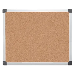 MasterVision® Value Cork Bulletin Board with Aluminum Frame, 24" x 36", Silver (BVCCA031170)