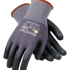 MaxiFlex Endurance Seamless Knit Nylon Glove, Nitrile Coated, Gray/Black, Medium, 12 Pairs (34-844/M)