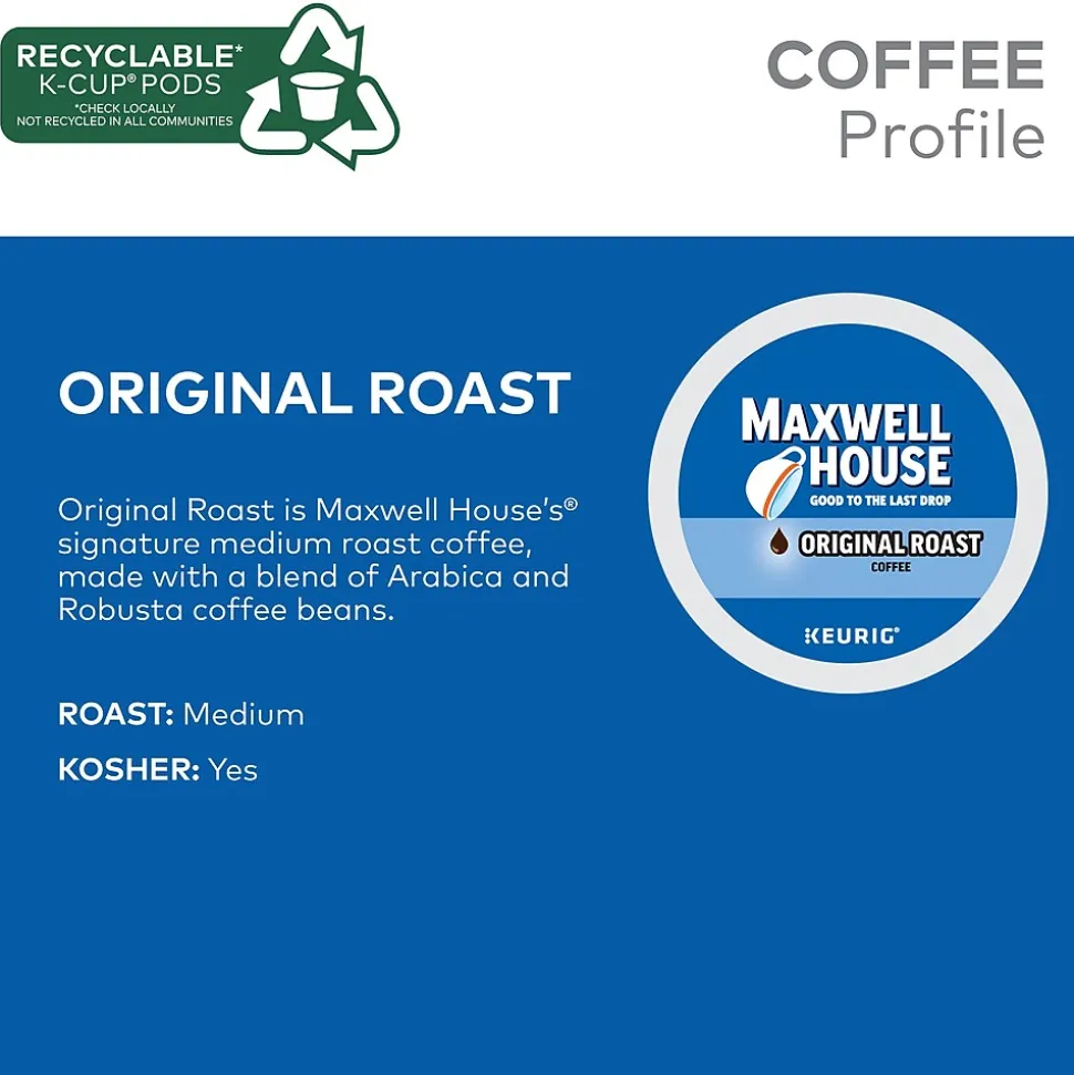 Maxwell House Original Roast Coffee Keurig® K-Cup® Pods, Medium Roast, 24/Box (5469)